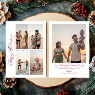Tarjeta Festiva Foto de la familia de escritura navideña moderna M