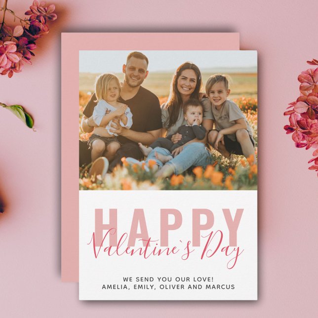 Tarjeta Festiva Foto de la familia de guiones del Día de San Valen (Subido por el creador)