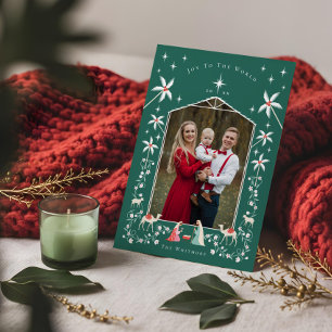 Tarjeta Festiva Foto de la familia de la escena de la Natividad re