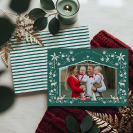 Tarjeta Festiva Foto de la familia de la escena de la Natividad re