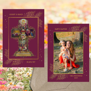 Tarjeta Festiva Foto de la familia de la Resurrección de la Cruz C