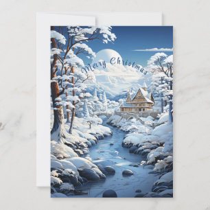 Tarjeta Festiva Foto de la familia de los Árboles de Nieve en el P