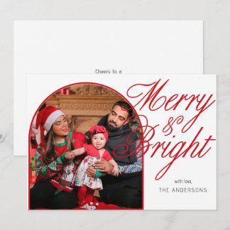 Tarjeta Festiva Foto de la familia de los Navidades merry y Bright