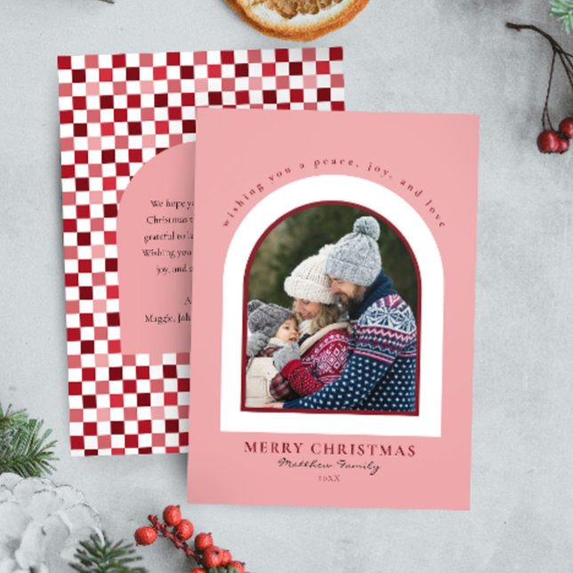 Tarjeta Festiva Foto de la familia de Navidades de Arco minimalist (Subido por el creador)