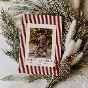 Tarjeta Festiva Foto de la familia de Navidades de Cranberry Pinst
