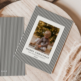 Tarjeta Festiva Foto de la familia de Navidades de la Pinstripe Gr