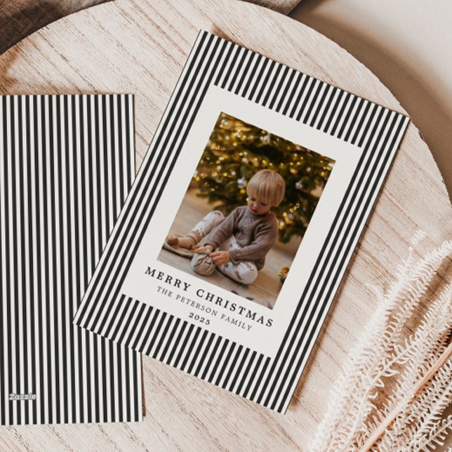 Tarjeta Festiva Foto de la familia de Navidades de la Pinstripe Gr (Subido por el creador)