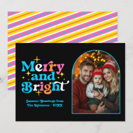 Tarjeta Festiva Foto de la familia de Navidades modernos de arte p
