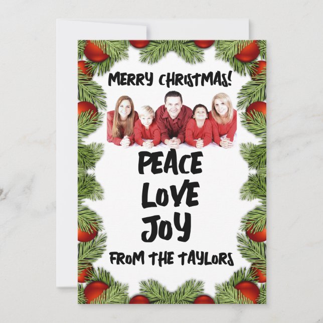 Tarjeta Festiva FOTO DE LA FAMILIA DE navidades PERSONALIZADA GRAN (Anverso)