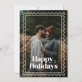 Tarjeta Festiva Foto de la familia de sellos de Fiestas Felices Re