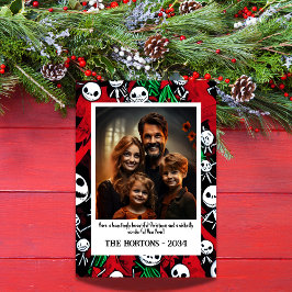 Tarjeta Festiva Foto de la familia Jolly Jack O'Lantern