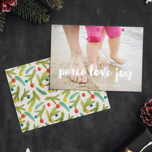 Tarjeta Festiva Foto de la familia moderna de Peace Love Joy (Subido por el creador)