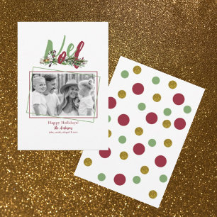 Tarjeta Festiva Foto de la familia Noel B/W