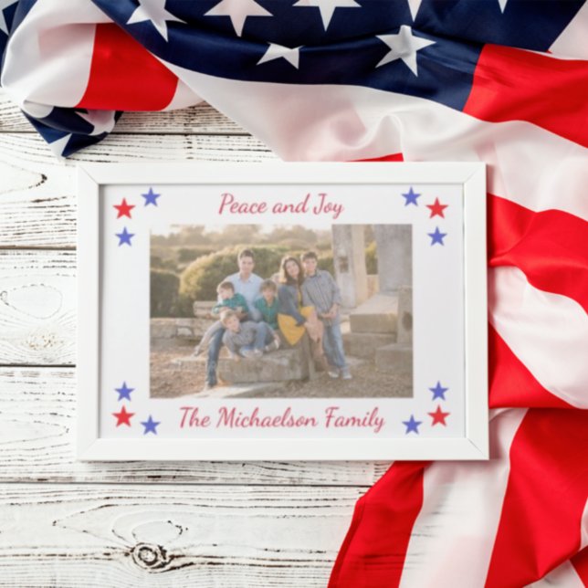 Tarjeta Festiva Foto de la familia Patriotic Stars (Subido por el creador)