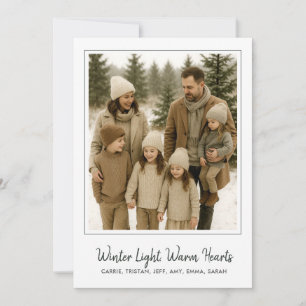 Tarjeta Festiva Foto de la familia Rustic Nature Holiday