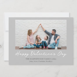 Tarjeta Festiva Foto de la familia simple y elegante de el día de 