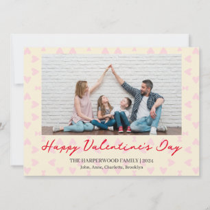 Tarjeta Festiva Foto de la familia simple y elegante de el día de 