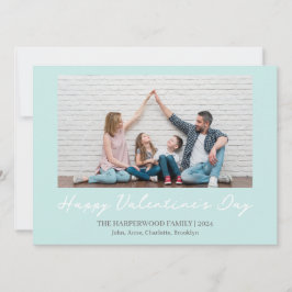 Tarjeta Festiva Foto de la familia simple y elegante de el día de 