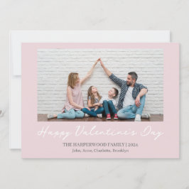 Tarjeta Festiva Foto de la familia simple y elegante de el día de 