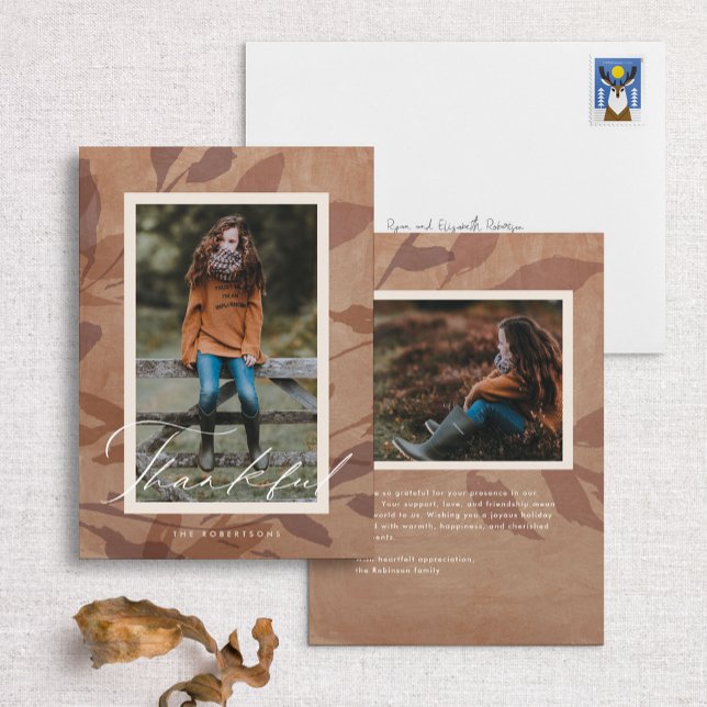 Tarjeta Festiva Foto de la hoja rústica del Día de Acción de Graci (Subido por el creador)