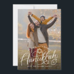 Tarjeta Festiva Foto de la mano de Hanukkah<br><div class="desc">Personalizar con tu nombre,  año,  agrega más texto y fotos al fondo. Letras originales de Becky Nimoy</div>