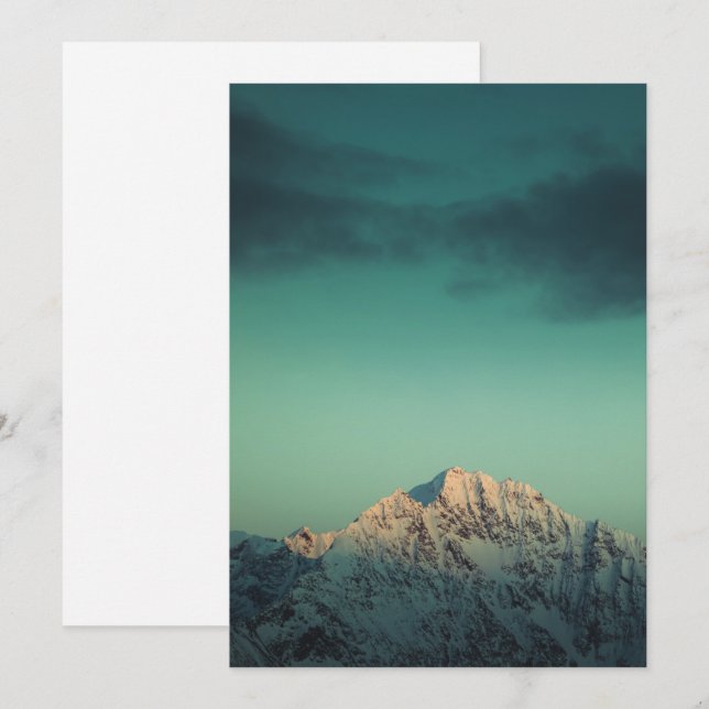 Tarjeta Festiva Foto de la naturaleza de las montañas de Noruega (Anverso / Reverso)