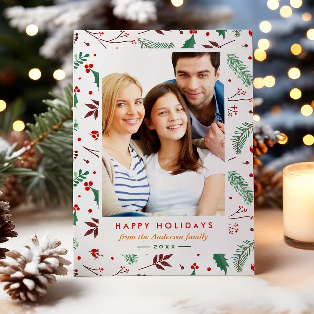 Tarjeta Festiva Foto de la plana navideña botánica feliz de los na (Subido por el creador)