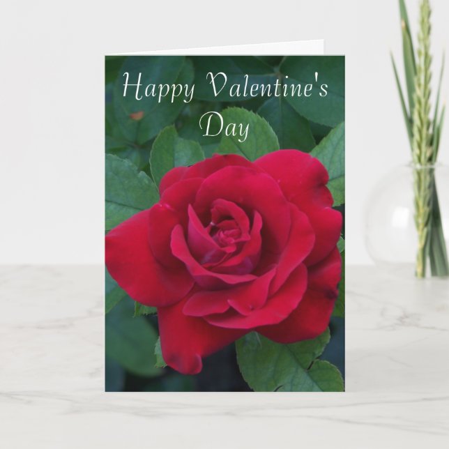 Tarjeta Festiva Foto de la Rosa Roja (Anverso)