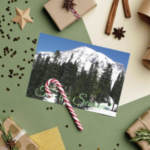 Tarjeta Festiva Foto de la temporada del Monte Rainier