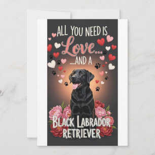 Tarjeta Festiva Foto de labrador retriever lindo día de San Valent