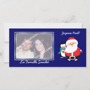 Tarjeta Festiva Foto de las cartas de Père Noël y de Manchot Papá