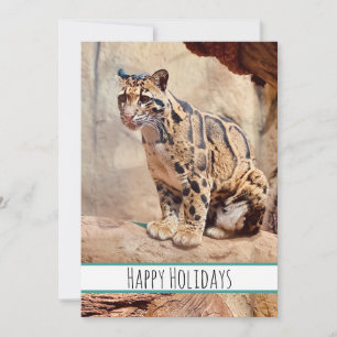 Tarjeta Festiva foto de leopardo nebuloso naturaleza