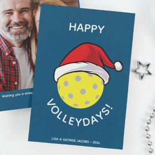 Tarjeta Festiva Foto de los Navidades azules de moda de Santa Cap 