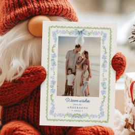 Tarjeta Festiva Foto de los Navidades de Garland del abuelo de Pre