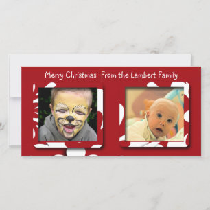 Tarjeta Festiva Foto de los Navidades de las Flores Rojas Grandes