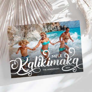 Tarjeta Festiva Foto de los Navidades de Mele Kalikimaka