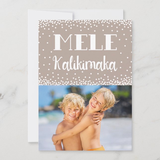 Tarjeta Festiva Foto de los Navidades de Mele Kalikimaka Modern Ta (Anverso)