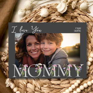 Tarjeta Festiva Foto de madre floral Día de la Madre