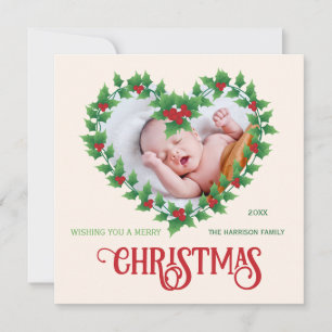 Tarjeta Festiva Foto de marco de Jolly Heart Navidades