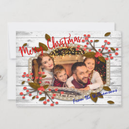 Tarjeta Festiva Foto de marco de Navidades retro