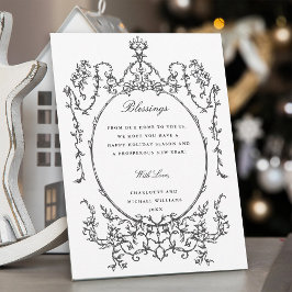 Tarjeta Festiva Foto de marco vintage clásico blanco y negro