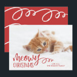 Tarjeta Festiva Foto de Mascota de gato de Meowy Navidades<br><div class="desc">Difunde el amor esta temporada de vacaciones con una tarjeta de foto única y super linda mascota de vacaciones.</div>