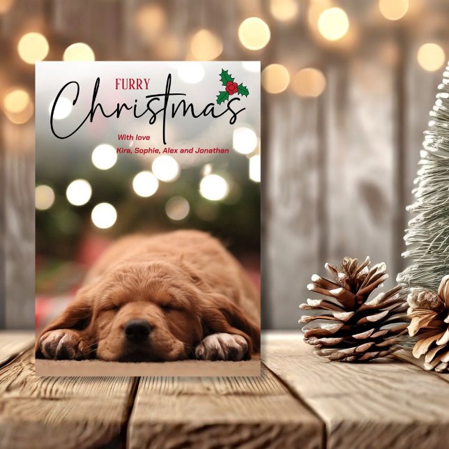 Tarjeta Festiva Foto de mascota de Navidades furtivos con superpos (Subido por el creador)