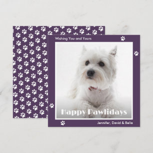 Tarjeta Festiva Foto de mascota de perro Westie Huellas de patas M