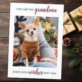 Tarjeta Festiva Foto de Mascota personalizada de Navidades de abue