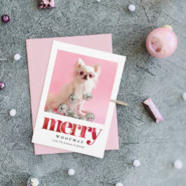 Tarjeta Festiva Foto de Mascota Personalizada | Feliz Woofmas
