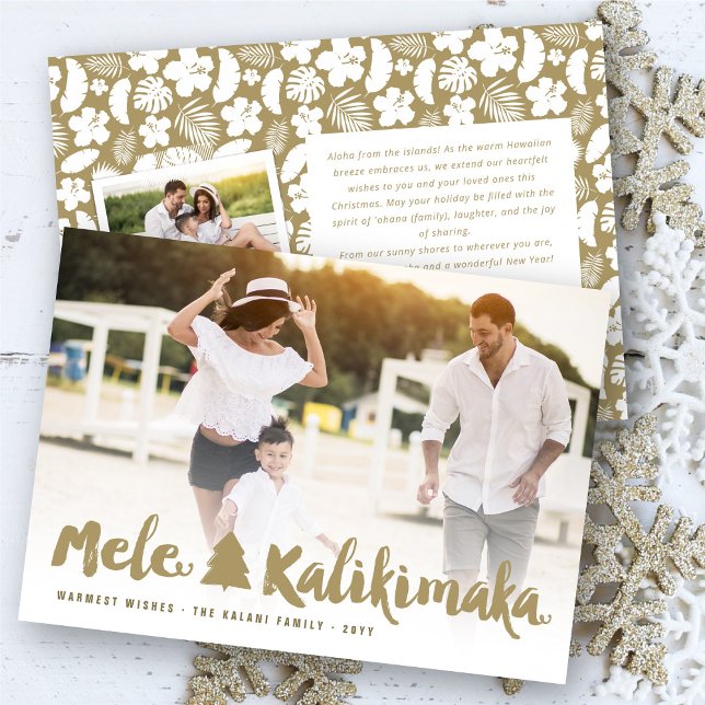 Tarjeta Festiva Foto de Mele Kalikimaka Navidades con guiones de p (Subido por el creador)