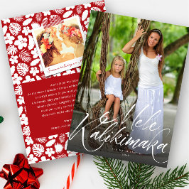 Tarjeta Festiva Foto de Mele Kalikimaka Navidades de escritura de