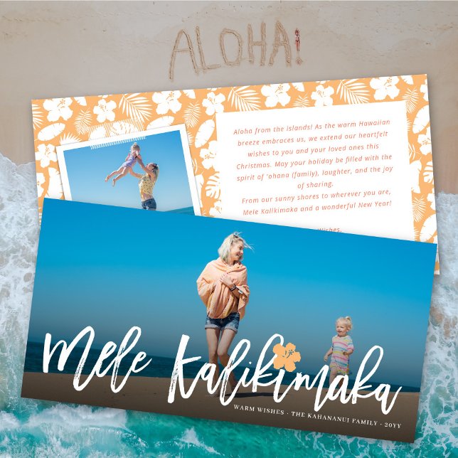 Tarjeta Festiva Foto de Mele Kalikimaka Navidades de escritura de  (Subido por el creador)