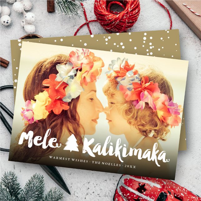 Tarjeta Festiva Foto de Mele Kalikimaka Navidades de escritura de  (Subido por el creador)